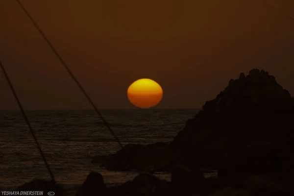 Een Gekke Zonsondergang Israël Uitzicht Het Heilige Land — Stockfoto