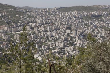 Nablus şehrinin manzarası
