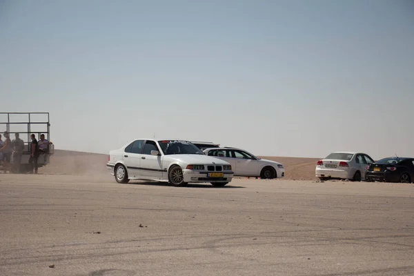 Voitures Sur Circuit Sur Les Routes Désert — Photo