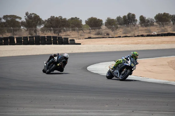 Competencia Motos Una Pista Carreras Día Entrenamiento — Foto de Stock