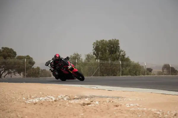 Competencia Motos Una Pista Carreras Día Entrenamiento — Foto de Stock