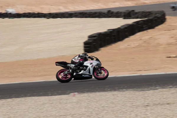 Competição Motos Uma Pista Corrida Dia Treinamento — Fotografia de Stock