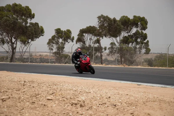 Competencia Motos Una Pista Carreras Día Entrenamiento — Foto de Stock