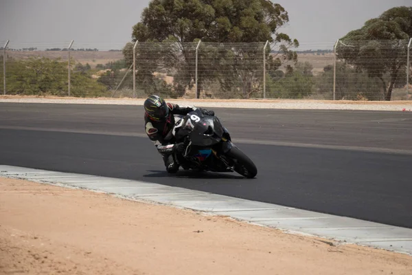 Competição Motos Uma Pista Corrida Dia Treinamento — Fotografia de Stock