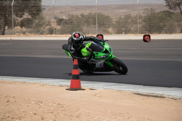 Competencia Motos Una Pista Carreras Día Entrenamiento — Foto de Stock