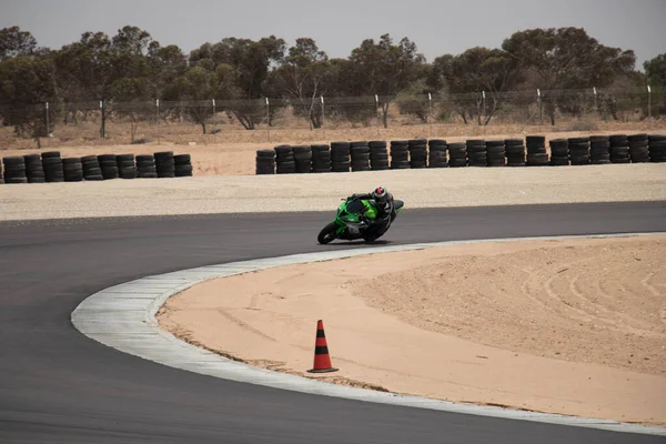 Competição Motos Uma Pista Corrida Dia Treinamento — Fotografia de Stock