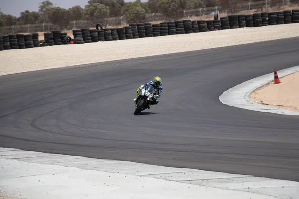 Compétition Moto Sur Une Piste Course Lors Une Journée Entraînement — Photo