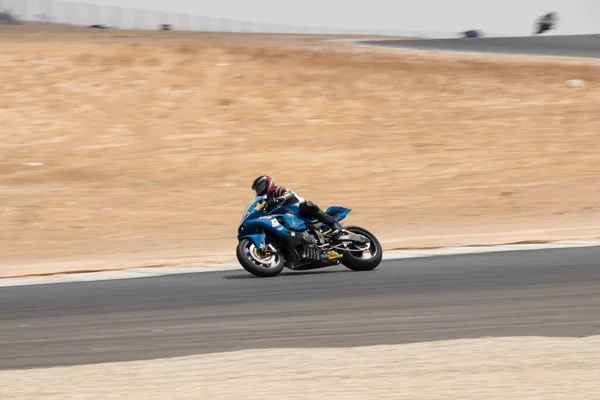 Competição Motos Uma Pista Corrida Dia Treinamento — Fotografia de Stock