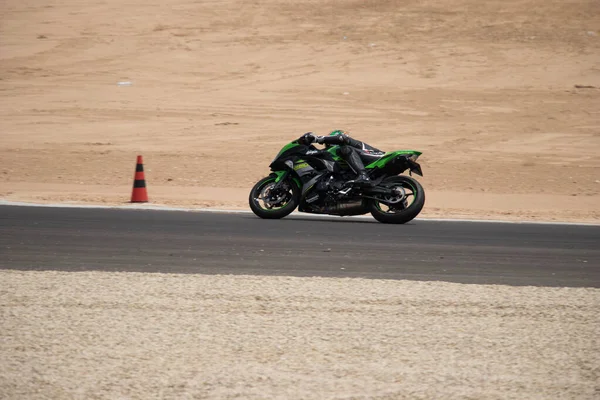 Compétition Moto Sur Une Piste Course Lors Une Journée Entraînement — Photo