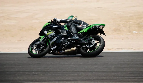 Compétition Moto Sur Une Piste Course Lors Une Journée Entraînement — Photo