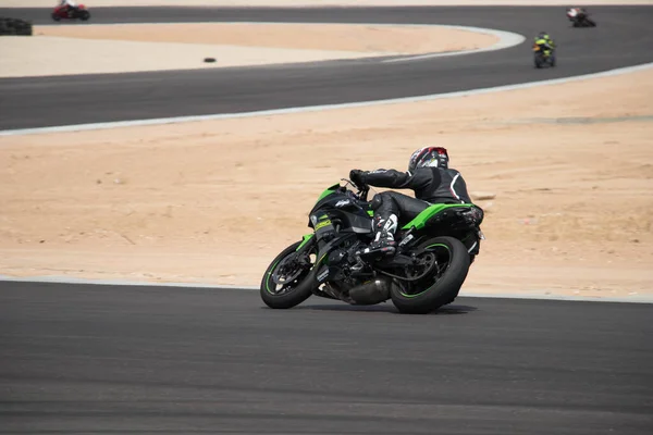 Competição Motos Uma Pista Corrida Dia Treinamento — Fotografia de Stock