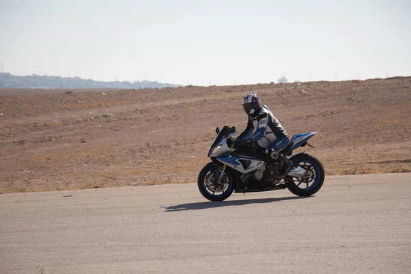 Compétition Moto Sur Une Piste Course Lors Une Journée Entraînement — Photo