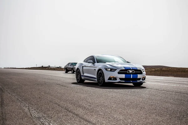 Cars Race Track Roads Desert — Stock Photo, Image