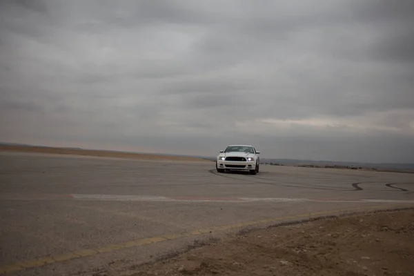 Voitures Sur Circuit Sur Les Routes Désert — Photo