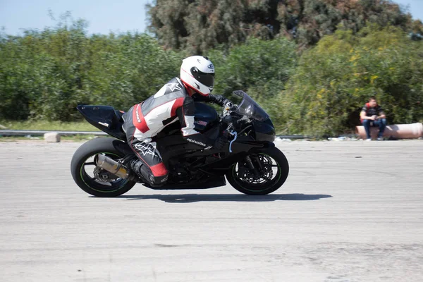 Competencia Motos Una Pista Carreras Día Entrenamiento — Foto de Stock