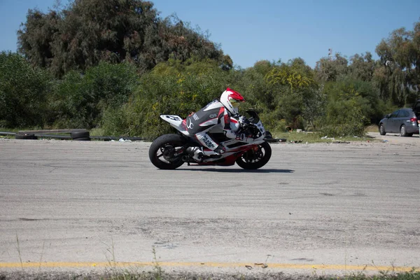 Competencia Motos Una Pista Carreras Día Entrenamiento — Foto de Stock