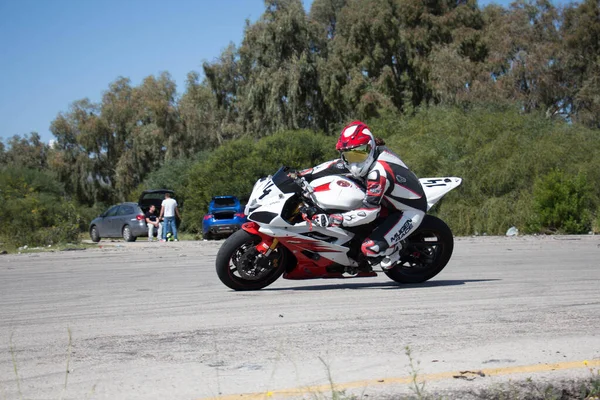 Competencia Motos Una Pista Carreras Día Entrenamiento — Foto de Stock