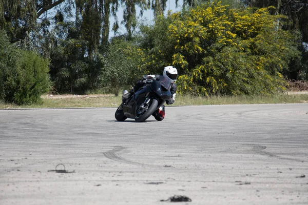 Competição Motos Uma Pista Corrida Dia Treinamento — Fotografia de Stock