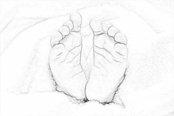 Τα πόδια του μωρού — Stockfoto
