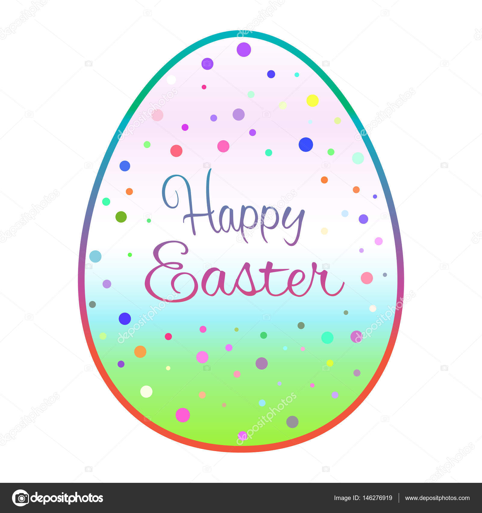 Download Beautiful outline easter egg with colored dots — Stock ...