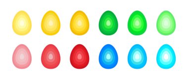 Stilize Paskalya yumurta ile bir adım konsantrik oval degrade yapılmış kümesi