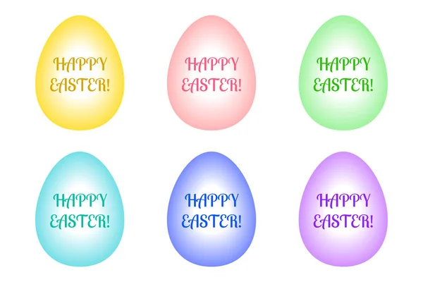 Conjunto de ovos de Páscoa de cores diferentes — Vetor de Stock