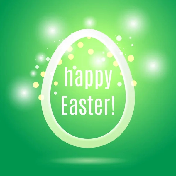 Krásné velikonoční vajíčko z pásu na zeleném pozadí s glo — Stockový vektor