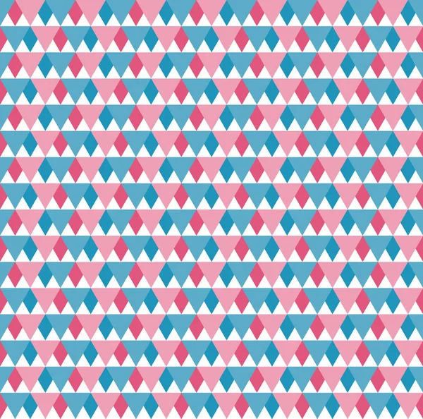 Vzor bezešvé objednané rovnostranný Tri modré, červené a bílé — Stockový vektor