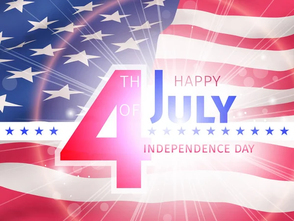 Φόντο ημέρα της ανεξαρτησίας, 4 Ιουλίου. Λογότυπο στην κορυφή της Αμερικής — Διανυσματικό Αρχείο