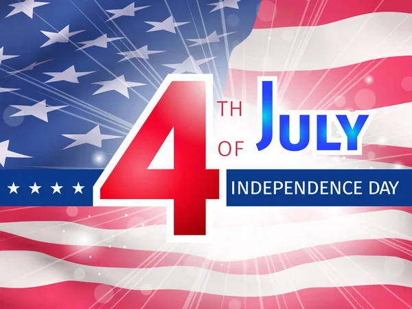 4 de Julho Cartaz do Dia da Independência dos EUA — Vetor de Stock