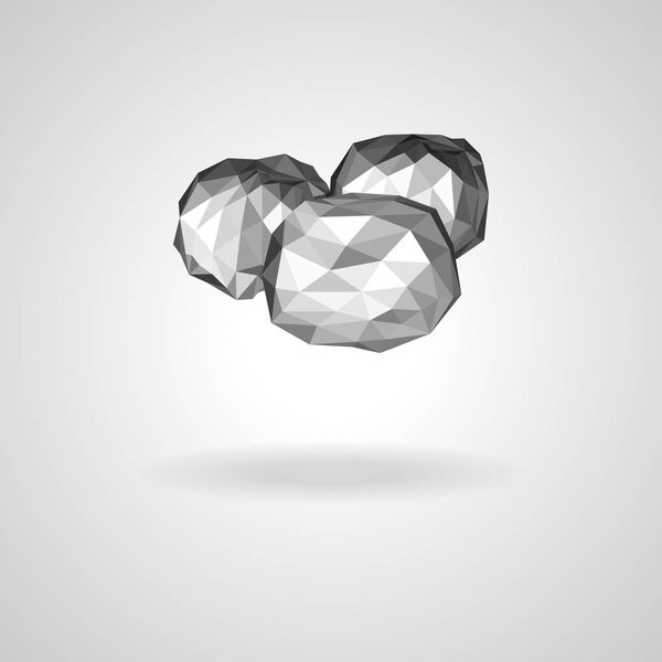 Многоугольное низкополигональное облако дождя из трех частей
