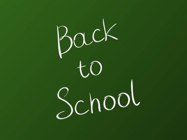 Okula geri bir arka plan üzerinde yeşil bir yaban domuzunun beyaz yazıt