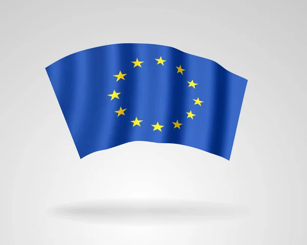 Icône vectorielle 3D du drapeau de l'Union européenne — Image vectorielle