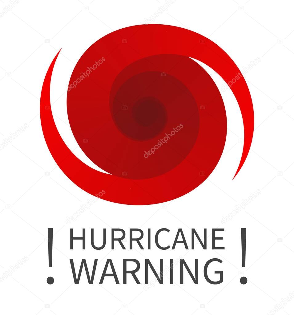Hurricane indication. Graphic banner of hurricane warning. Icon, sign, symbol, indication of the hurricane, vortex, tornad