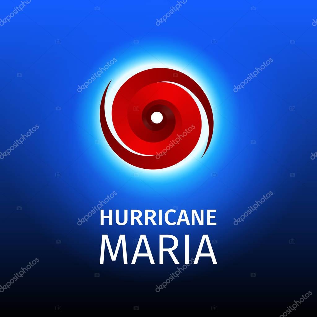 Graphic banner of hurricane Maria. Icon / sign / symbol of the Hurrican