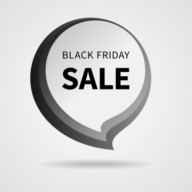 Siyah Cuma satış etiketi vektör illüstrasyon izole