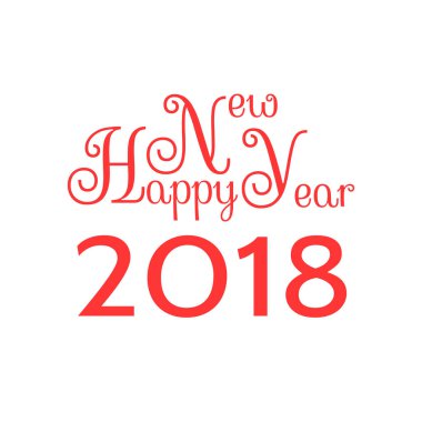 Mutlu yeni yıl 2018 şenlikli yazıt