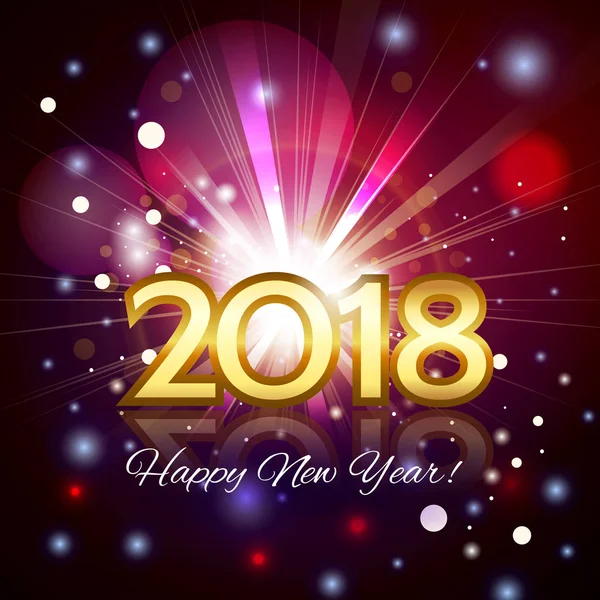Прекрасний феєрверк з вітання Happy новий рік-2018! — стоковий вектор