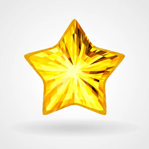 Stella a cinque punte in oro vettoriale dal design triangolare — Vettoriale Stock