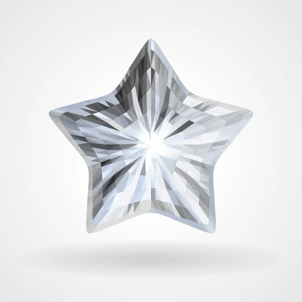 Stella a cinque punte di diamante vettoriale nel design triangolare — Vettoriale Stock