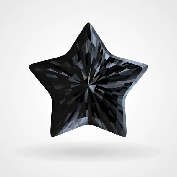 Vektor schwarzer Diamant fünfzackiger Stern in dreieckiger Ausführung — Stockvektor