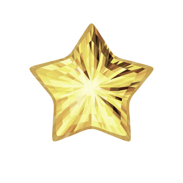 Vector gouden vijf puntige ster geïsoleerd op witte achtergrond — Stockvector