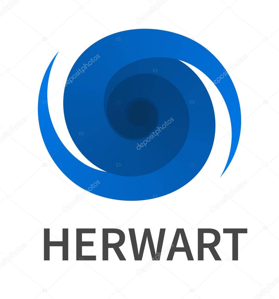 Symbol, sign of a storm, hurricane with the name Hervar