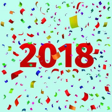 Mutlu yeni yıl 2018 arka plan konfeti ile