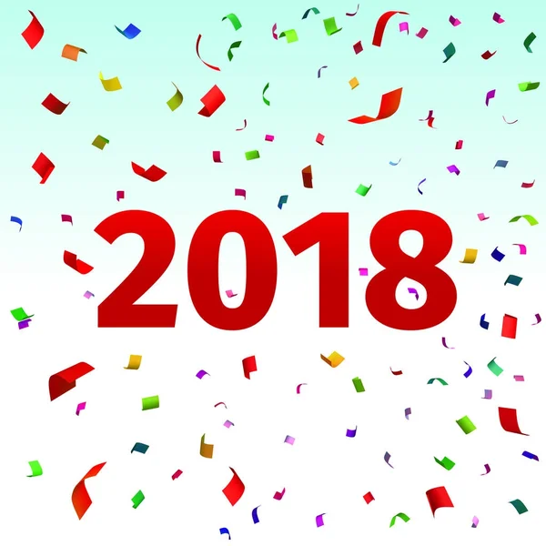 Szczęśliwego nowego roku 2018 tło z konfetti — Wektor stockowy