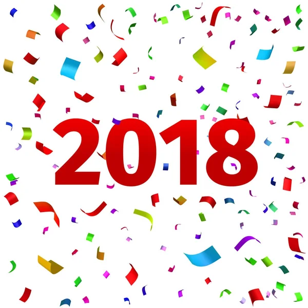 Bonne année 2018 fond avec confettis — Image vectorielle