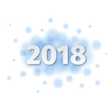 Mutlu yeni yıl 2018 mavi arka plan dekorasyon