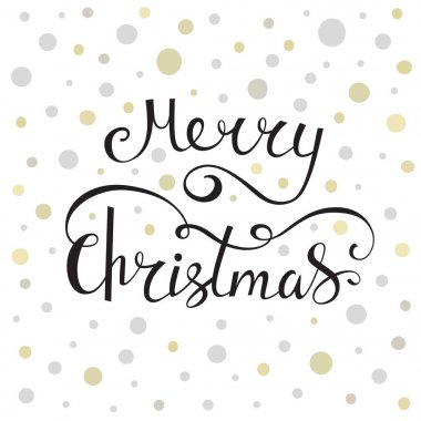 Neşeli Noel hat yazı tebrik kartı