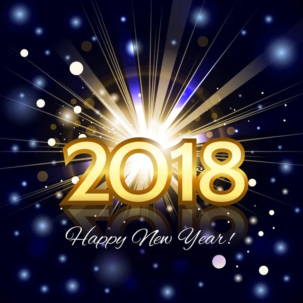 Прекрасный фейерверк с поздравлениями с Новым 2018 годом ! — стоковый вектор