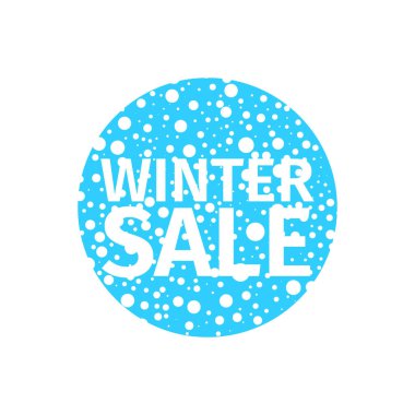 Mavi bir top şeklinde kış satışı büyük başlığı